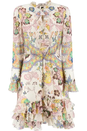 Etro Kjole, Dame, Flerfarvet, M, Bohemian Paisley Silk Midi Kjole