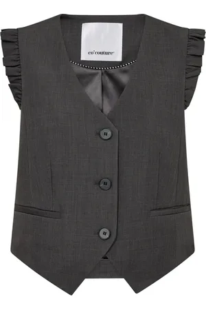 Co`Couture Jakke, Dame, Grå, XL, Frill Tailor Vest