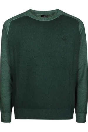 Etro Strik, Herre, Grøn, S, Uld, Casual Raglanærmer Sweater