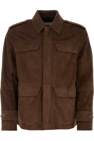 Salvatore Ferragamo Jakke, Herre, Brun, L, Suede, Brun Suede Jakke