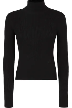 Patou Strik, Dame, Sort, L, Uld, Ribstrikket turtleneck merinould sweater