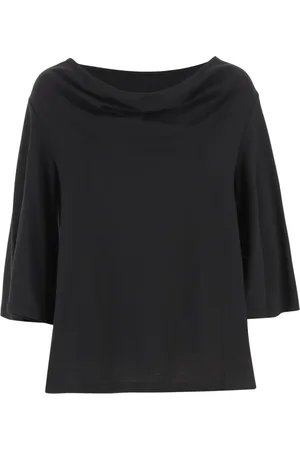 By Malene Birger Bluser & Skjorter, Dame, Sort, S, Bomuld, Bomulds T-shirt med Bådhals