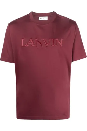 Lanvin Top, Herre, Rød, L, Bomuld, Broderet T-shirt Paris