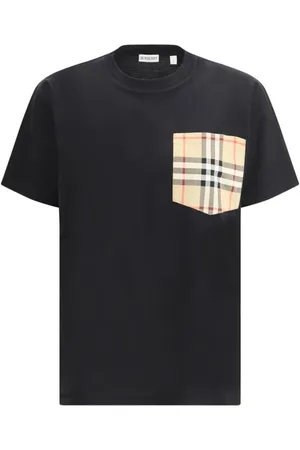 Burberry Top, Dame, Sort, M, Check Pocket T-Shirt