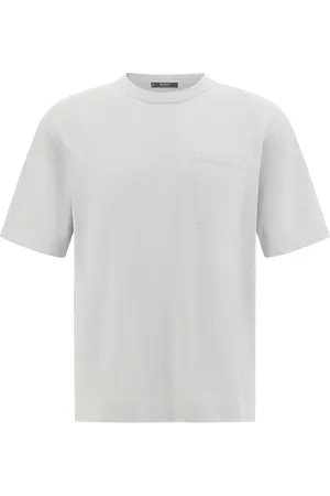 Boggi Milano Top, Herre, Blå, L, Bomuld, Pima Bomuldsstrik T-shirt
