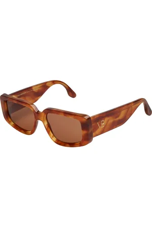 Victoria Beckham Tilbehør, Dame, Brun, ONE SIZE, Rektangulære Acetatsolbriller med UV-beskyttelse
