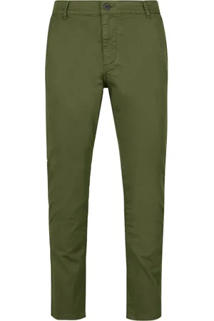 Bomboogie Bukser, Herre, Grøn, W36, Bomuld, Stretch Cotton Piqué Effect Chino Bukser