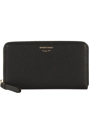 Emporio Armani Tilbehør, Dame, Sort, ONE SIZE, Læder, MyEA Wallet med hjorte-print