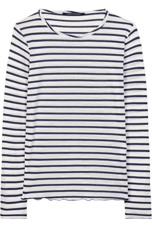 Luisa Cerano Top, Dame, Flerfarvet, XS, Bomuld, Stribet Rundhalset Bluse
