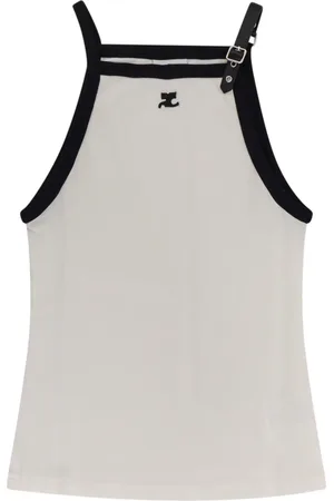 Courrèges Top, Dame, Hvid, M, Bomuld, Ærmeløs Top