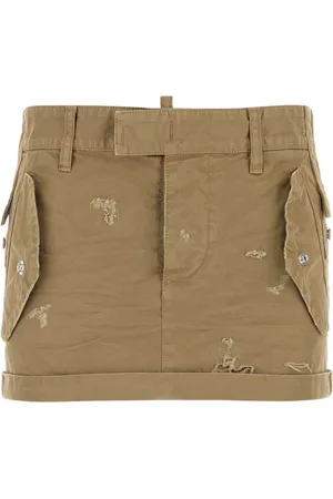 Dsquared2 Nederdel, Dame, Grøn, 2XS, Bomuld, Khaki Canvas Mini Skirt