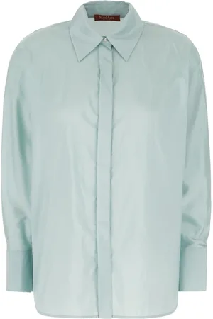 Max Mara Bluser & Skjorter, Dame, Grøn, 2XS, Polyester, Clan Buttoned Langærmet Top