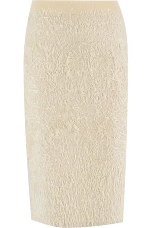 Fabiana Filippi Nederdel, Dame, , S, Polyester, Midi-nederdel med frynseeffekt