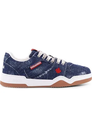 Dsquared2 Sko, Herre, Blå, 42 1/2 EU, Denim, Spiker Denim Sneakers med ikonisk broderi