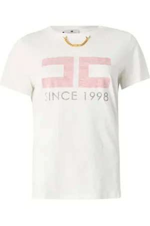 Elisabetta Franchi Top, Dame, Hvid, XL, Bomuld, T-shirt