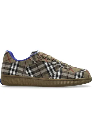 Burberry Sko, Herre, Grøn, 43 EU, Læder, Check Terrace Sneakers