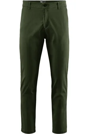 Bomboogie Bukser, Herre, Grøn, W31, Bomuld, Stretch Bomuld Gabardine Chino Bukser