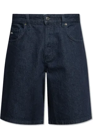 Emporio Armani Shorts, Herre, Blå, 2XL, Denim, Five-pocket vasket denim Bermuda shorts