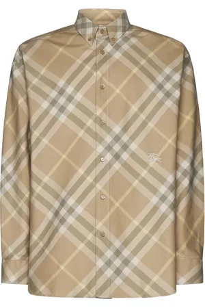 Burberry Skjorte, Herre, Flerfarvet, XL, Bomuld, Vintage Check-mønstret Broderet Skjorte