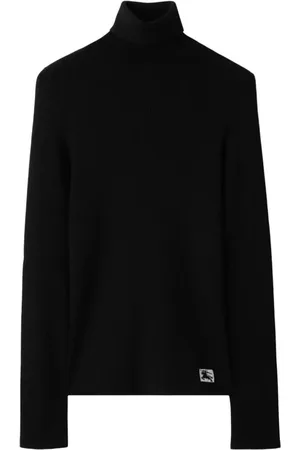 Burberry Strik, Dame, Sort, S, Uld, Uldblanding Pullover Sweater