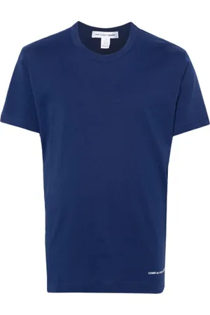 Comme des Garçons Top, Herre, Blå, L, Bomuld, Logo-printet bomulds T-shirt i blå