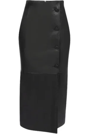 Nina Ricci Nederdel, Dame, Sort, S, Læder, Sort Læder Pencil Skirt