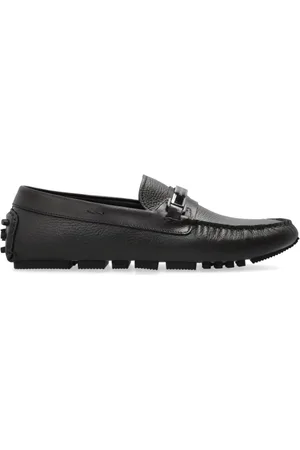 Emporio Armani Sko, Herre, Sort, 42 EU, Læder, Pebbled Leather Driving Loafers