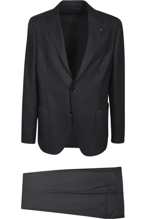 LARDINI Jakkesæt, Herre, Sort, L, Single Breasted Suit Sæt