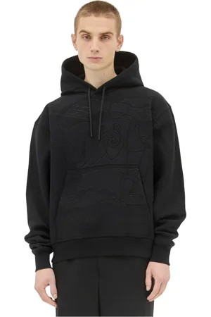 Burberry Sweathshirts & Hoodies, Herre, Sort, M, Bomuld, Hoodie med logoapplikation