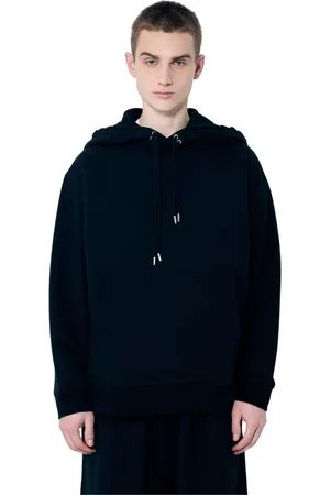 DRIES VAN NOTEN Sweathshirts & Hoodies, Herre, Sort, XL, Bomuld, Bomulds Hættetrøje med Kængurulomme