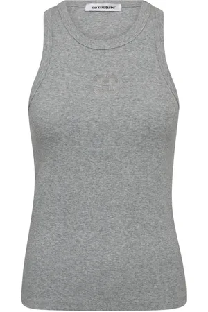 Co`Couture Top, Dame, Grå, L, Bomuld, Broderet Tanktop