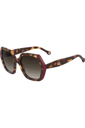 Carolina Herrera Tilbehør, Dame, Flerfarvet, 55 MM, Havana Rød/Bruntonede Solbriller