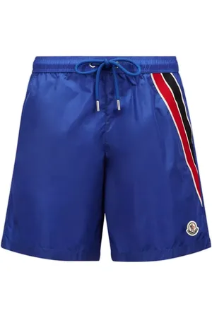 Moncler Badetøj, Herre, Blå, S, Nylon, Tricolor Mesh Lommer Badedragt