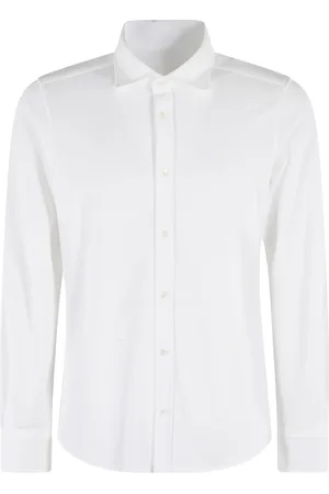 Circolo Skjorte, Herre, Hvid, L, Bomuld, Hvid Piquet Jersey Skjorte