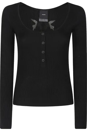 Pinko Strik, Dame, Sort, M, Uld, Stilfuld Sweater til Mænd