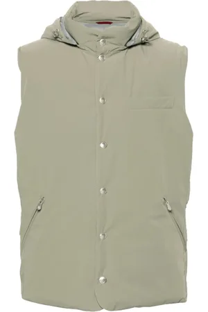 Brunello Cucinelli Jakke, Herre, Grøn, L, Grøn Vatteret Gilet