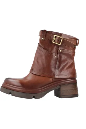 Airstep / A.S.98 Sko, Dame, Brun, 38 EU, Uld, Stilfulde Ankelstøvler med Spænde Detalje