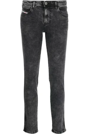 Diesel Jeans, Dame, Grå, W27, Bomuld, Babhila L.32 Slim-Fit Jeans