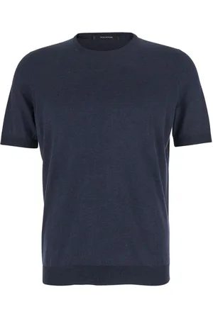 TAGLIATORE Top, Herre, Blå, M, Bomuld, Crewneck T-Shirt