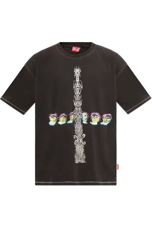 Diesel Top, Dame, Sort, L, Bomuld, T-Boxt-R4 T-Shirt