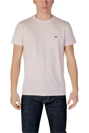 Lacoste Top, Herre, Lyserød, S, Bomuld, Bomulds T-shirt med Rund Hals