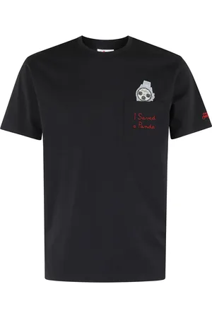 MC2 SAINT BARTH Top, Herre, Sort, M, Bomuld, Lomme T-shirt Sort Kortærmet Panda Print