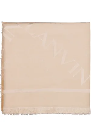 Lanvin Tilbehør, Dame, , ONE SIZE, Uld, Uld- og silketørklæde med trykt logo