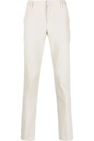 Dondup Bukser, Herre, Grå, W36, Bomuld, Straight-Leg Chinos Bukser