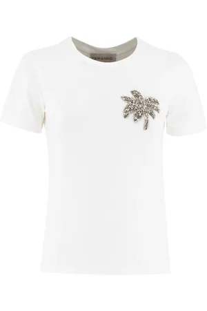 ERMANNO SCERVINO Top, Dame, Hvid, XS, Bomuld, Broderet bomulds T-shirt