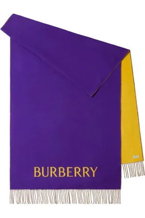 Burberry Tilbehør, Dame, Lilla, ONE SIZE, Uld, Vendbart tørklæde med rose