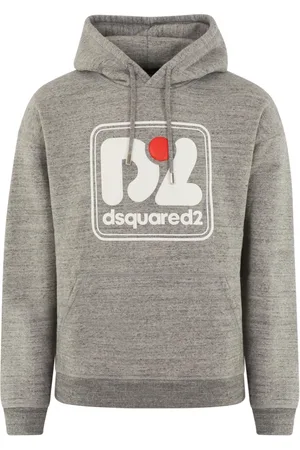 Dsquared2 Sweathshirts & Hoodies, Herre, Grå, M, Bomuld, Logo Hættetrøje