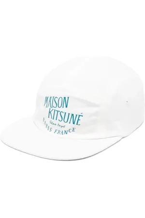 Maison Kitsuné Tilbehør, Herre, Hvid, ONE SIZE, Bomuld, Palais Royal 5 Panel Baseball Cap