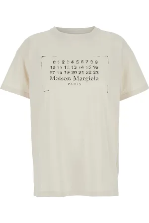 Maison Margiela Top, Dame, , L, Bomuld, Logo Print Bomulds T-Shirt