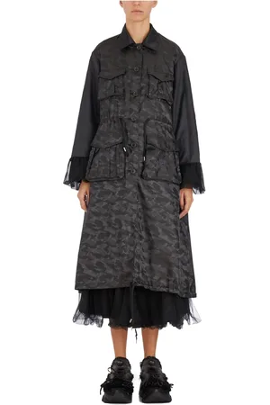 Comme des Garçons Frakke, Dame, Sort, S, Utility Overshirt